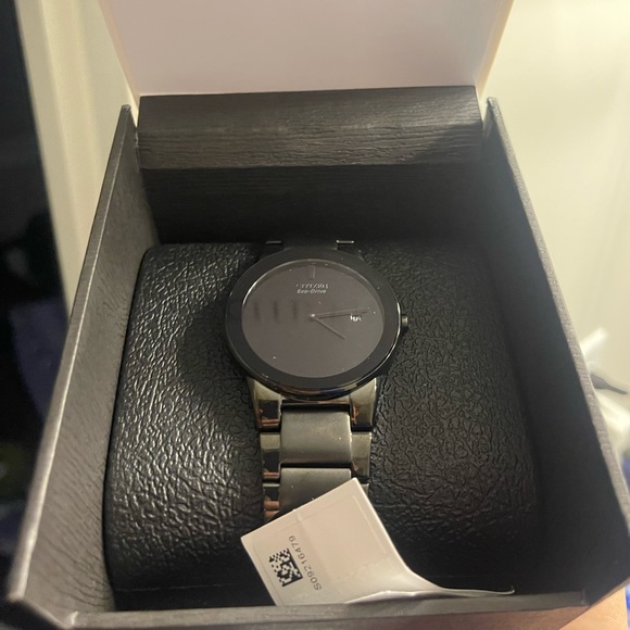 Citizens Men's Eco-Drive Axiom Black Ion-Plated Stainless Steel Bracelet Watch - Picture 2 of 5